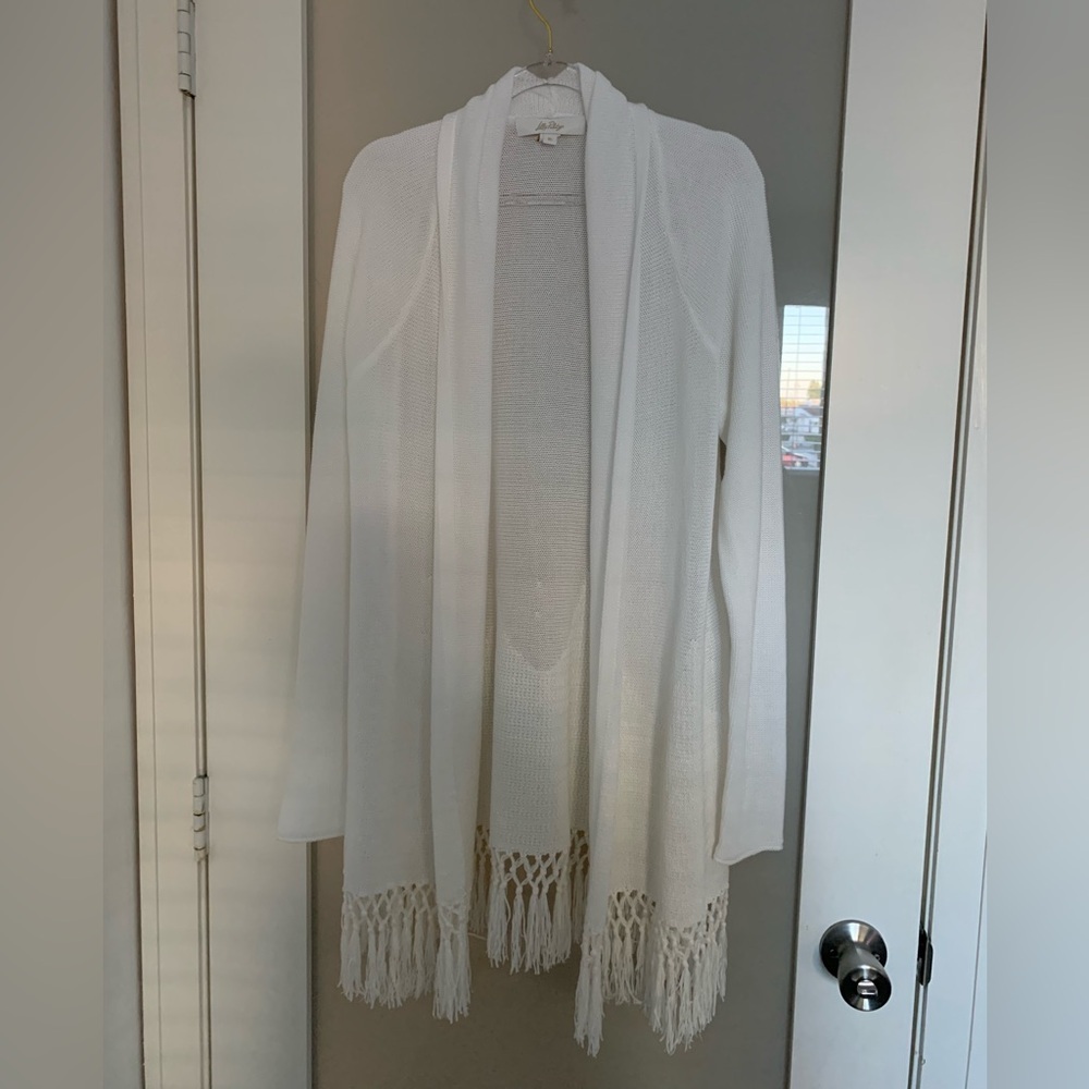 NWOT Lilly Pulitzer White Tatum Cardigan Sweater - Picture 3 of 4